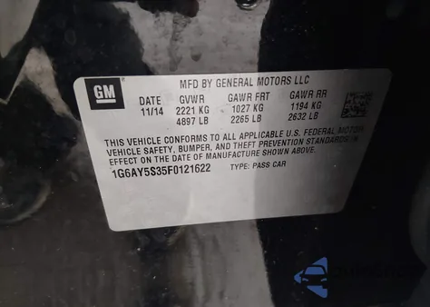 2015 Cadillac Cts Performance from USA, damaged, VIN 1G6AY5S35F0121622